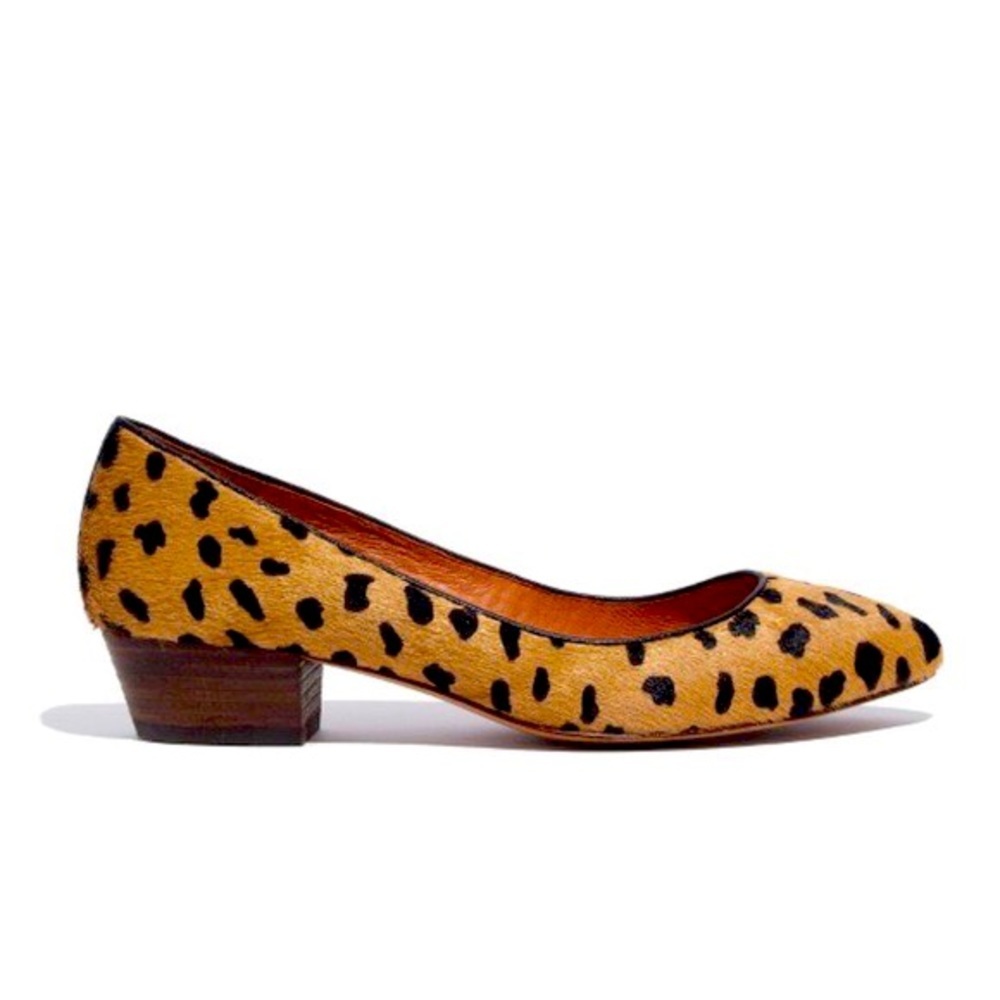 Madewell the Quinn shoe calf hair animal print 1inch heels